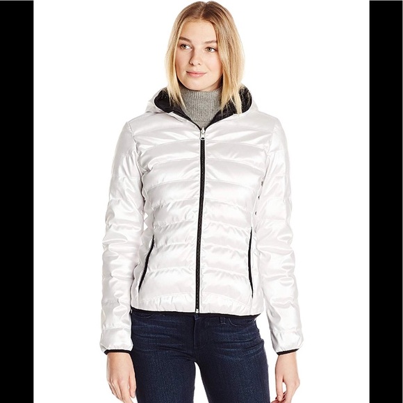 Calvin Klein Jackets & Blazers - Calvin Klein Metallic White Puffer Jacket Sz L NWT